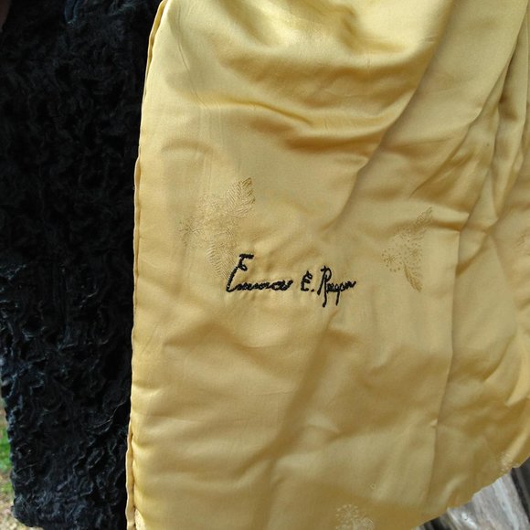 Vintage black persian lamb cropped cocktail jacket 3/4 sleeves - Picture 4 of 11